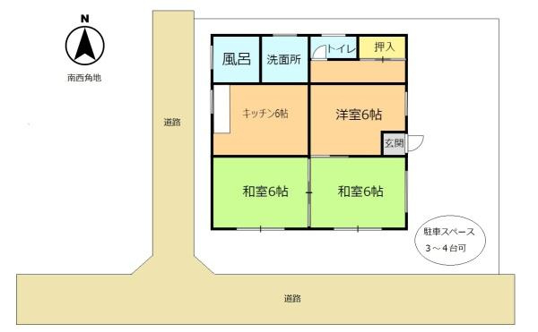 岩出市畑毛　中古平屋戸建の間取り