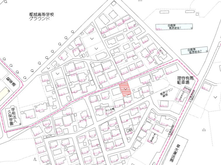 都城市蓑原町の売地の土地図