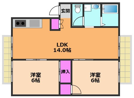 高槻市芝生町３丁目のアパートの間取り