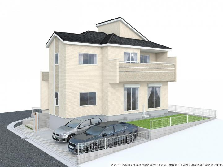 【横浜市瀬谷区阿久和東2-8-10新築戸建て】★仲介手数料無料★（原小学校・原中学校）の外観パース