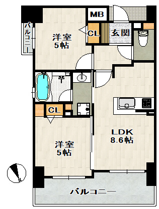エグゼ宝塚の間取り