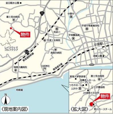 【地図】 | 平塚市上吉沢　売地1898坪