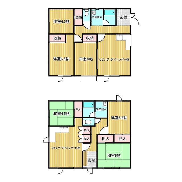 網走市緑町４番共同住宅の間取り
