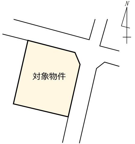 松山市府中土地の土地図|地形良好です