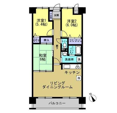 アルファシティ屋島壱番館の間取り