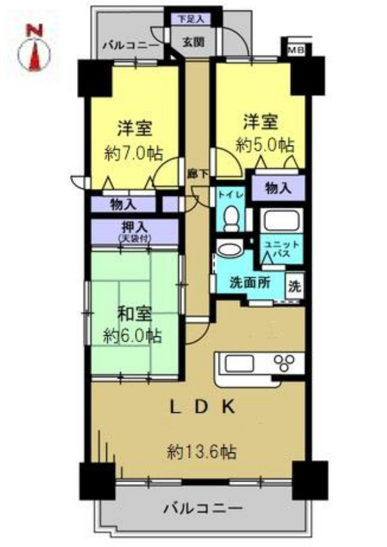 サーパス古高松の間取り