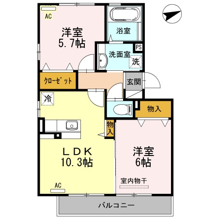 【間取り】 | サニーホームズ　B棟
