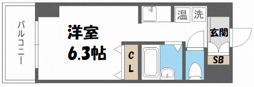 【間取り】 | エルミタージュ難波南V