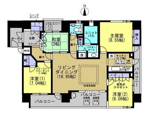 アルファガーデン中央公園の間取り