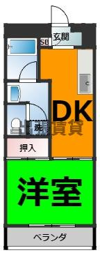 仲介手数料0円！第一下林ビルの間取り
