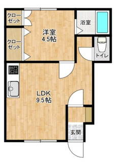 【間取り】 | コーポ三愛 B