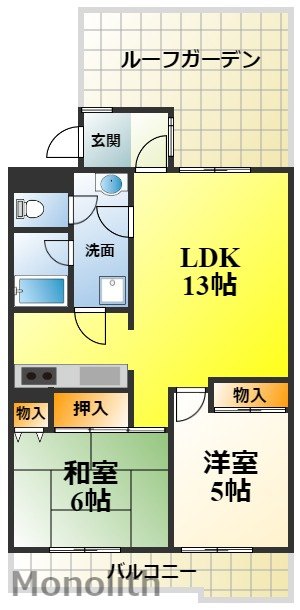泉北城山台2丁8号棟の間取り