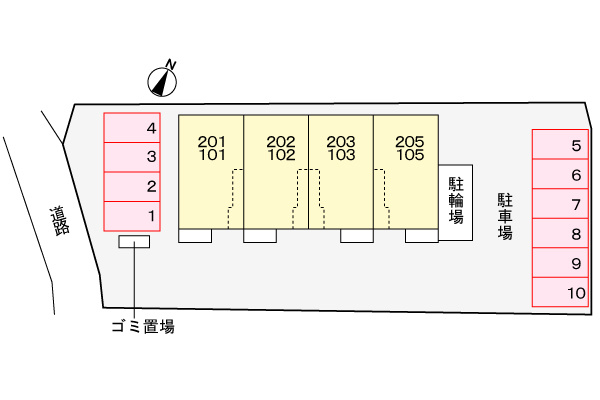 メゾン　エインシェント８の駐車場
