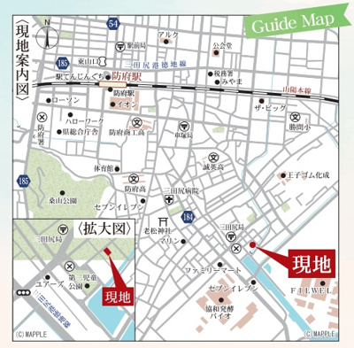 【地図】 | リーブルガーデン防府市三田尻３丁目（１号棟）