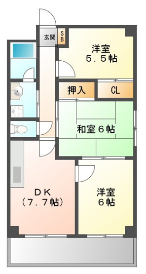 【間取り】 | セントポーリア東須磨 | ファミリーさん向けの３DK♪セントポーリア東須磨