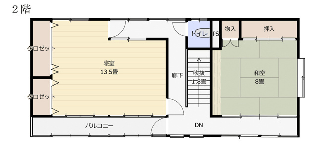 【間取り】 | 米沢市西大通１丁目　二階建て中古住宅