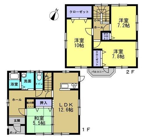 善通寺市善通寺町　戸建の間取り