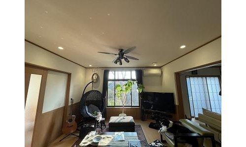 霧島市霧島田口字戸崎戸建ての居間・リビング|キッチン側からみたリビングの様子です。