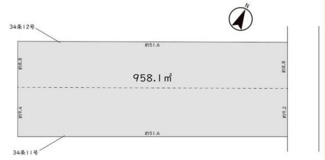 【土地図】 | 川越市石田　建築条件なし売地　「本川越駅」徒歩38分　敷地289坪