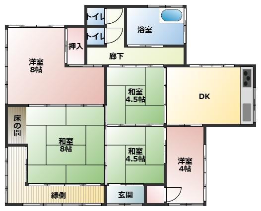 北諸県郡三股町大字長田の中古一戸建の間取り