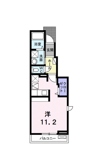 【間取り】 | メイビオーラⅢ | ワンルームです