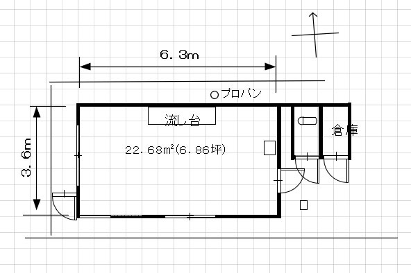 【間取り】 | 広白石４丁目貸店舗
