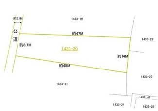 【土地図】 | 東松山市下唐子　「つきのわ駅」徒歩20分　敷地163坪　【唐子小学区】
