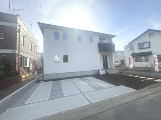 新築　前橋市六供町11期　1号棟の駐車場|現地写真　駐車スペースは建物北側に並列2台分可能です！
