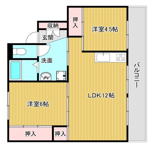 ビレッジハウス筑後1号棟の間取り
