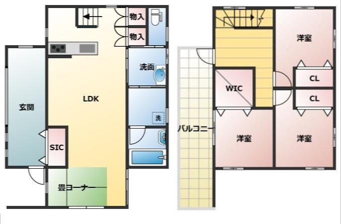 土佐市高岡町乙　中古住宅の間取り