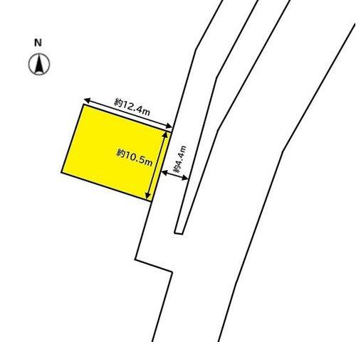 鹿児島市本城土地の区画図|鹿児島市本城町所在、県道２５号線から一本入った場所に位置する更地です
