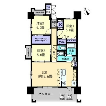 サンパーク国分中央レジデンスの間取り|ウォークインクロゼット2箇所とシューズインクロゼットなど収納力十分な3LDKです！