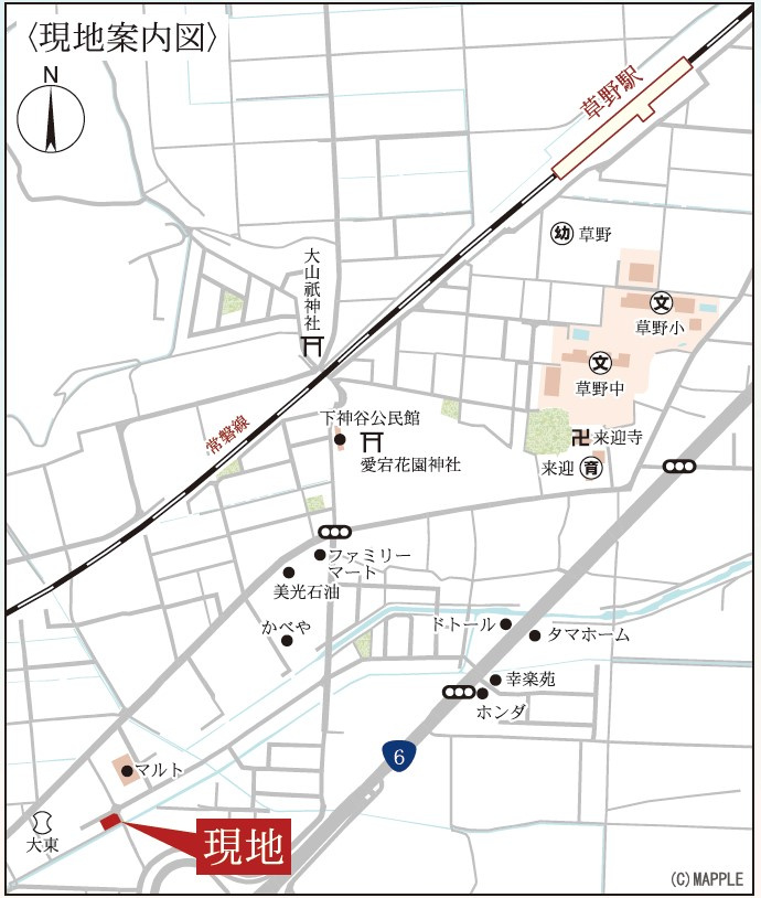 平下神谷第6　Livele Garden　全2棟の地図