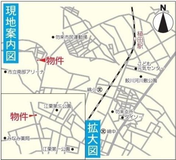 いわき市錦町第30　Cradle garden　全1棟の地図