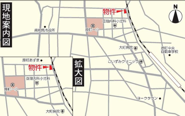 南相馬市原町区東町3丁目　原町第一小・原町第二中　耐震住宅の地図