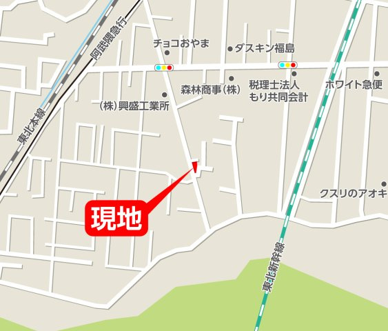 福島市御山2期1棟　Ricca　全1棟の地図