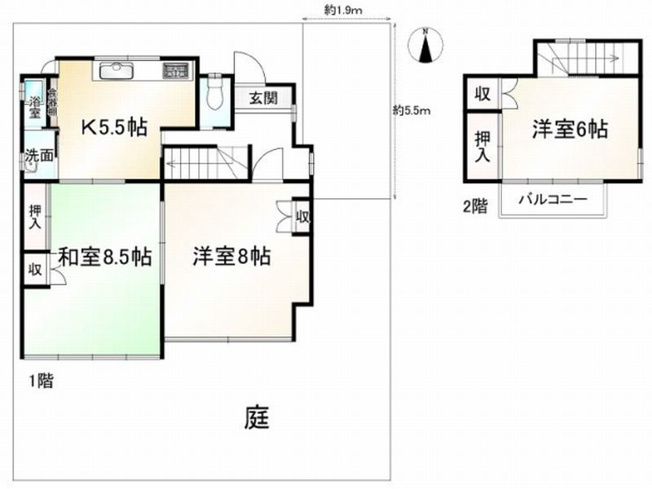 【間取り】 | 山科区四ノ宮小金塚　中古戸建
