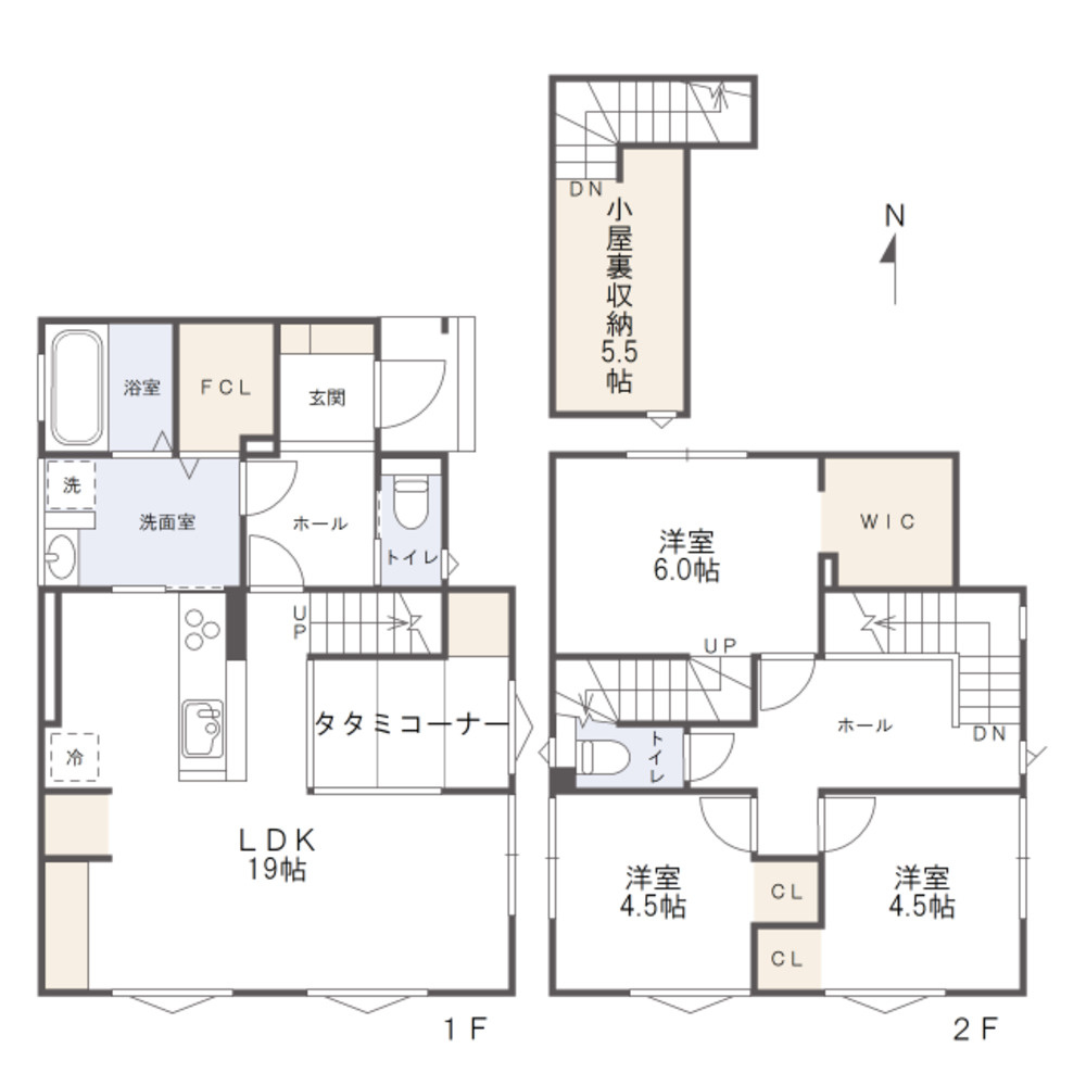 岡山市南区浦安本町　築浅一戸建ての間取り