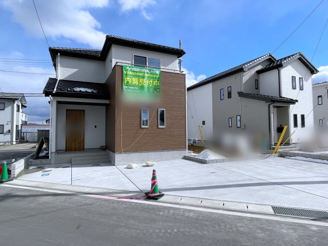 新築戸建　白河市久田野23-P1　イロドリライト　全6棟の前面道路含む現地写真