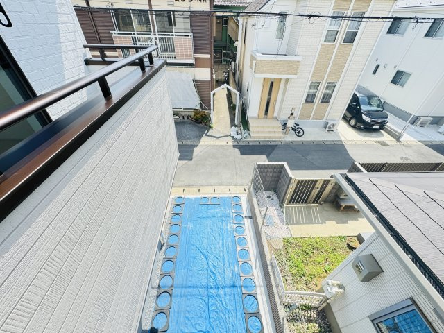 松戸市松飛台新築戸建【松飛台第二小学校：7分】の展望|バルコニーより道路側眺望