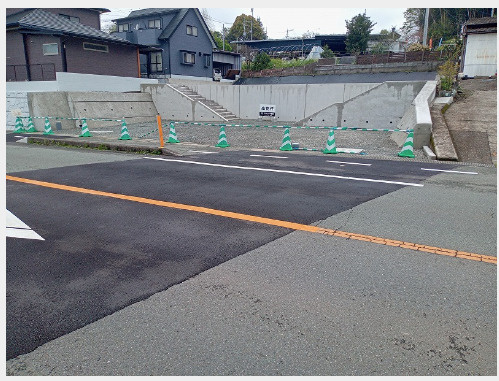 【前面道路含む現地写真】 | 合志市豊岡（2区画）1号地