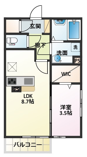 セゾンフィールの間取り|※別号室の間取りになります。