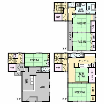 【間取り】 | 伊東市桜木町　店舗付戸建