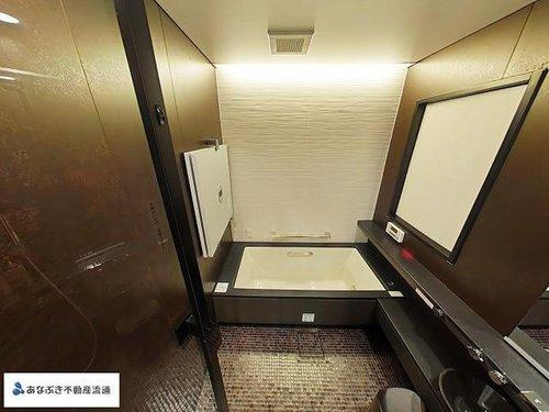 岡山市北区菅野　戸建の浴室|シックなデザインの浴室です。（2021年に設備を更新しています。）