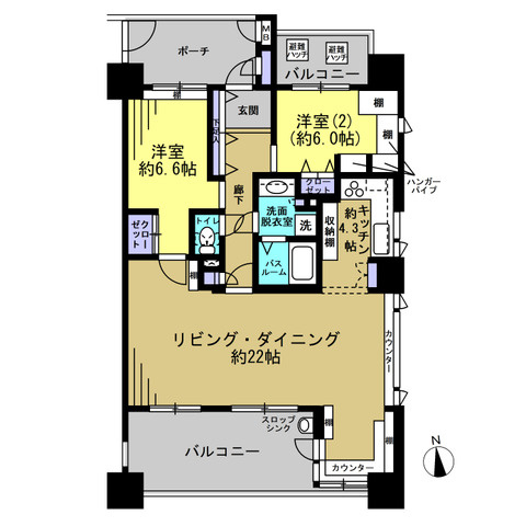 サーパス太田中央公園二番館の間取り