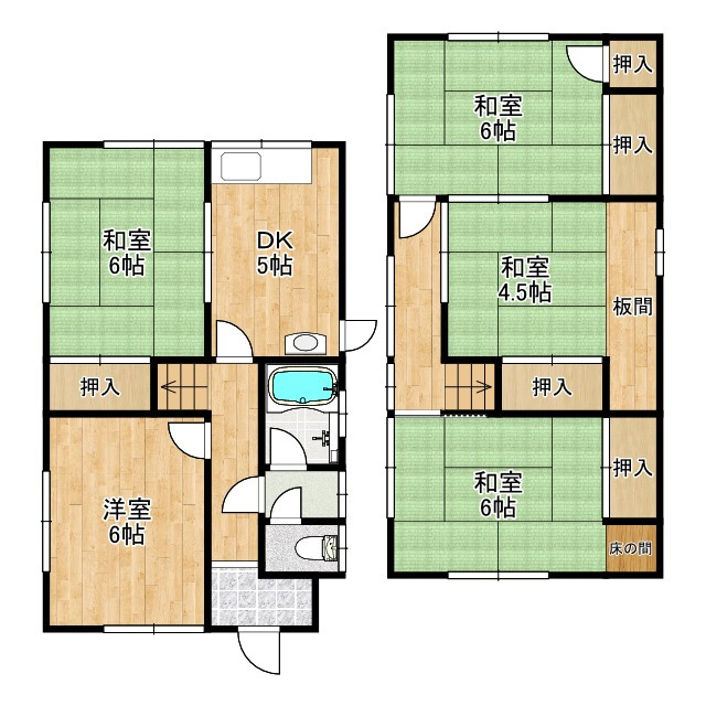 加古川市加古川町河原貸家の間取り