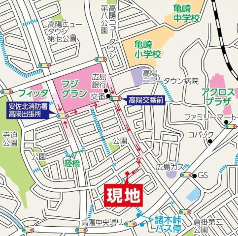 亀崎１丁目カーサヴェルディ一戸建ての地図|対象地までの地図です。見て確かめてください。