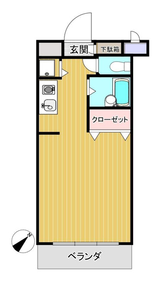 【間取り】 | ルーラル宮崎台 | １Ｒ
