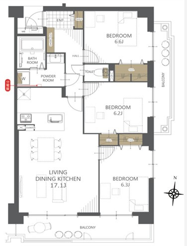 【間取り】 | S51840-ｸﾞﾗﾝ・ｺｰﾄ洛北