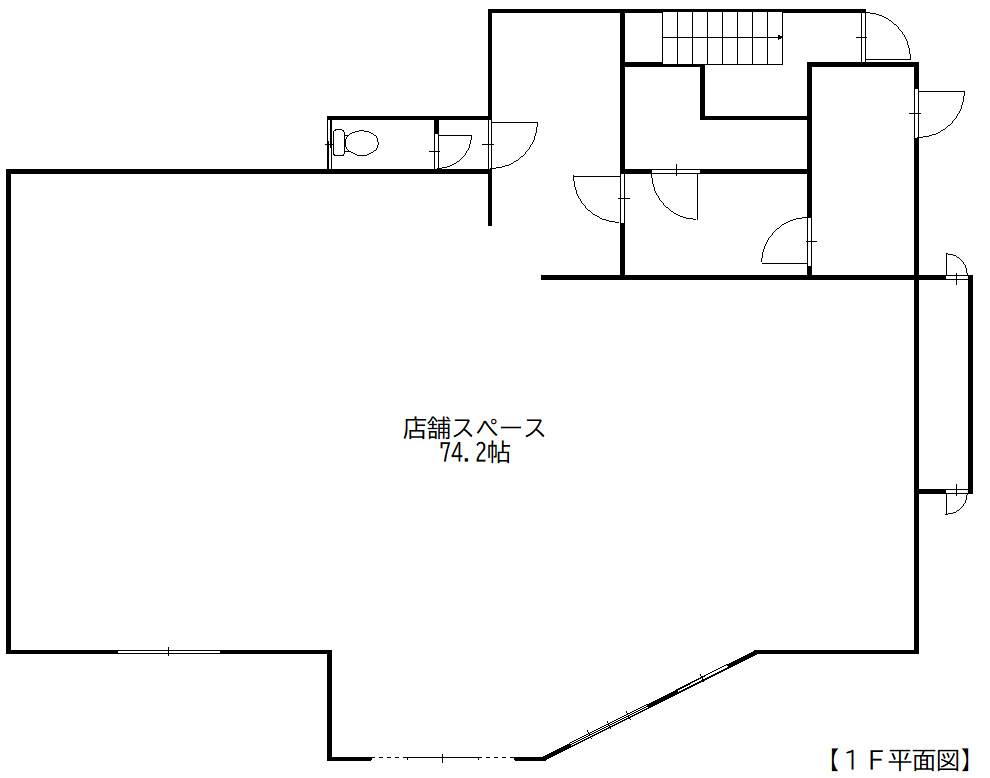 白糠町東1条住宅付き店舗の間取り